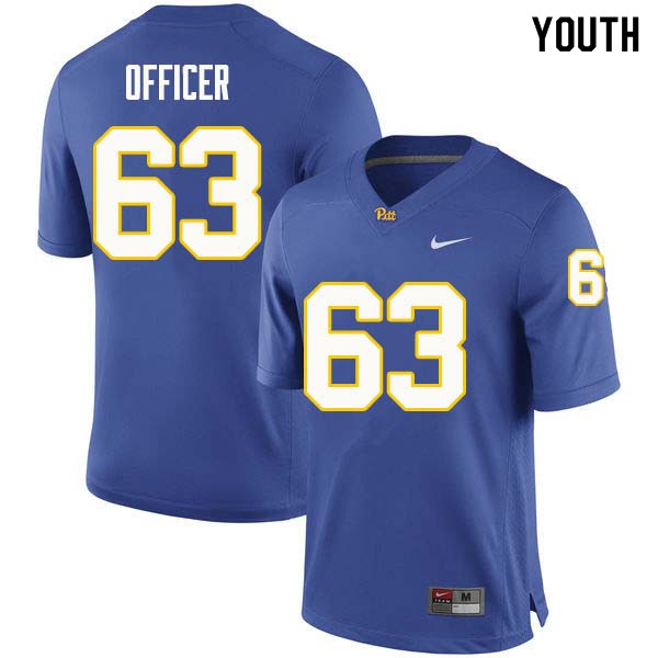 Youth #63 Alex Officer Pittsburgh Panthers College Football Jerseys Sale-Royal